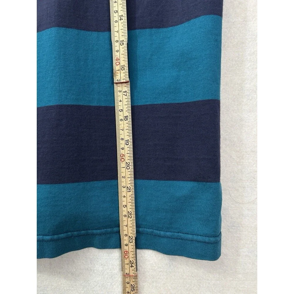 Hanna Andersson Boys 10 140cm Striped Rugby Shirt 100% Cotton FWH19 Blue Teal